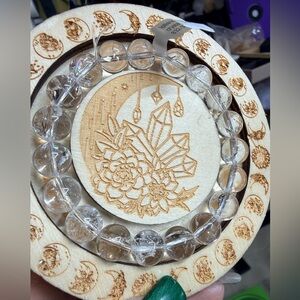 Lemurian Quartz Bracelet – Natural Clear Quartz with Rainbow Inclusions